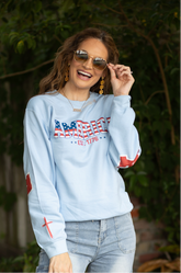 America Land of the Free Patriotic Crewneck Sweatshirt